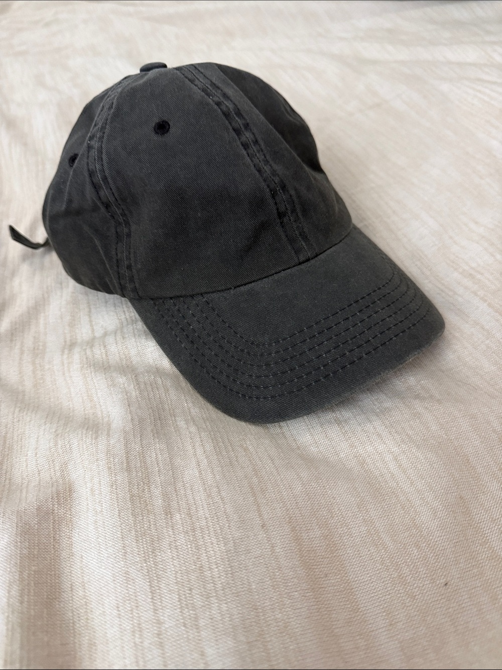 Men's Washed Grey Cotton Dad Hat style baseball cap